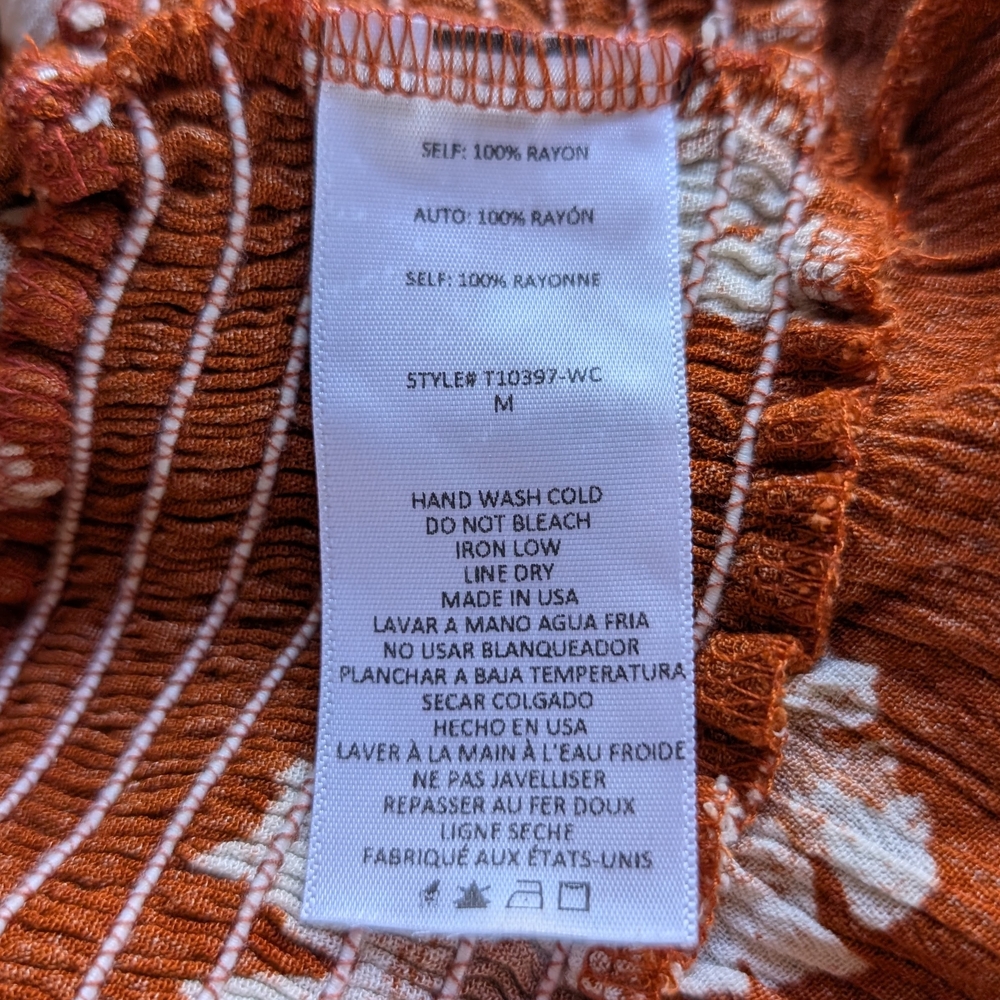 WHITEROOM + CACTUS Floral Rust Ruffle Blouse - Picture 4 of 4